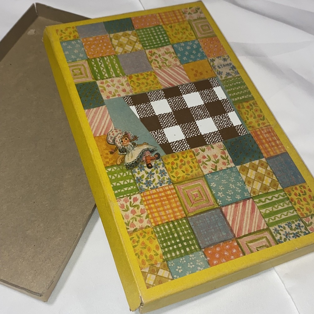 Vintage Holly Hobby patchwork Stationary Box *Only* RARE hard to find Box